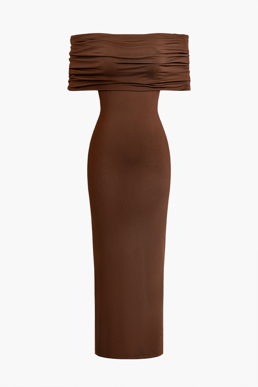 BROWN TWISTED BACKLESS MAXI DRESS