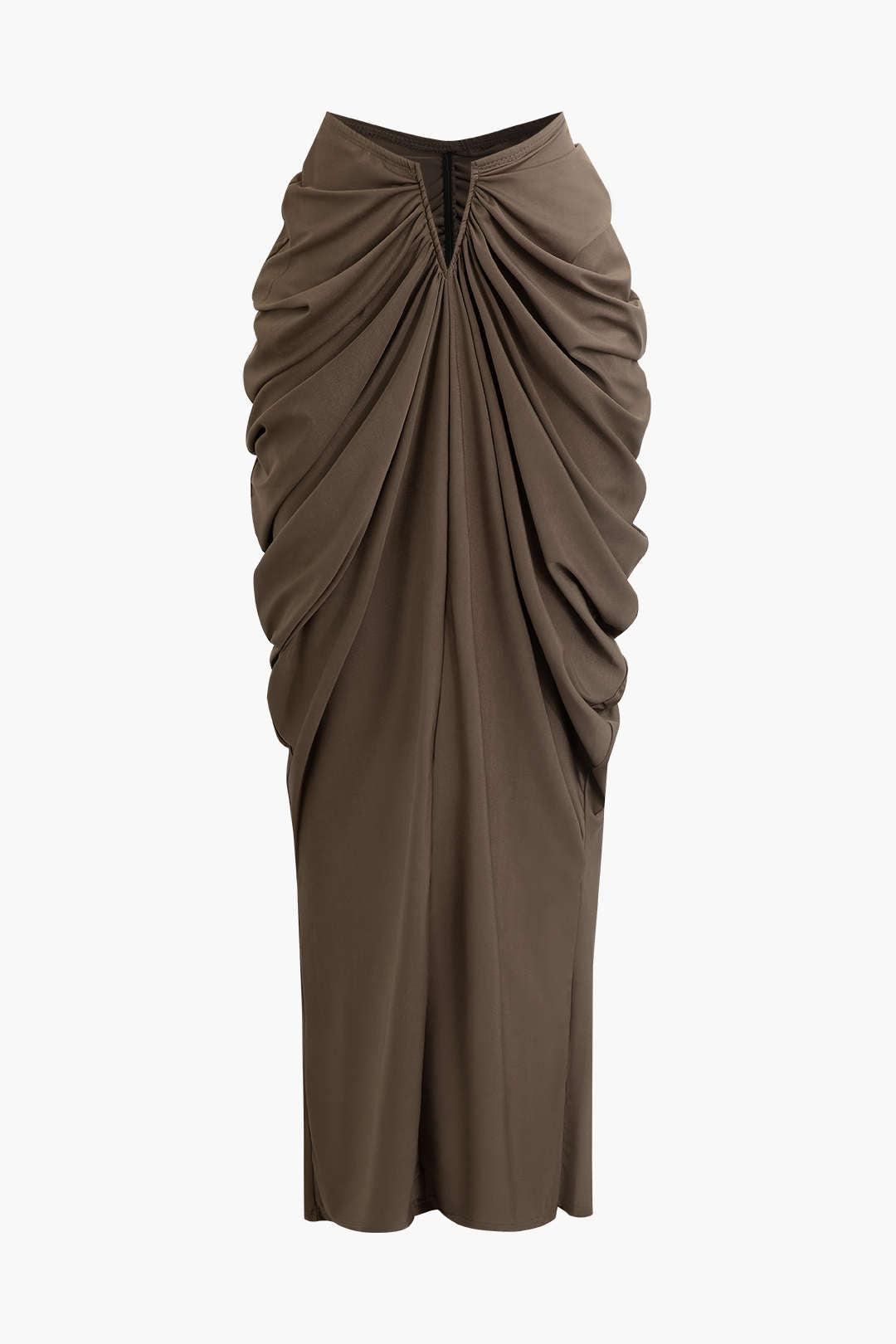 BROWN TWO-PIECE OFF-THE-SHOULDER DRESS OPAQUE PARTY SET