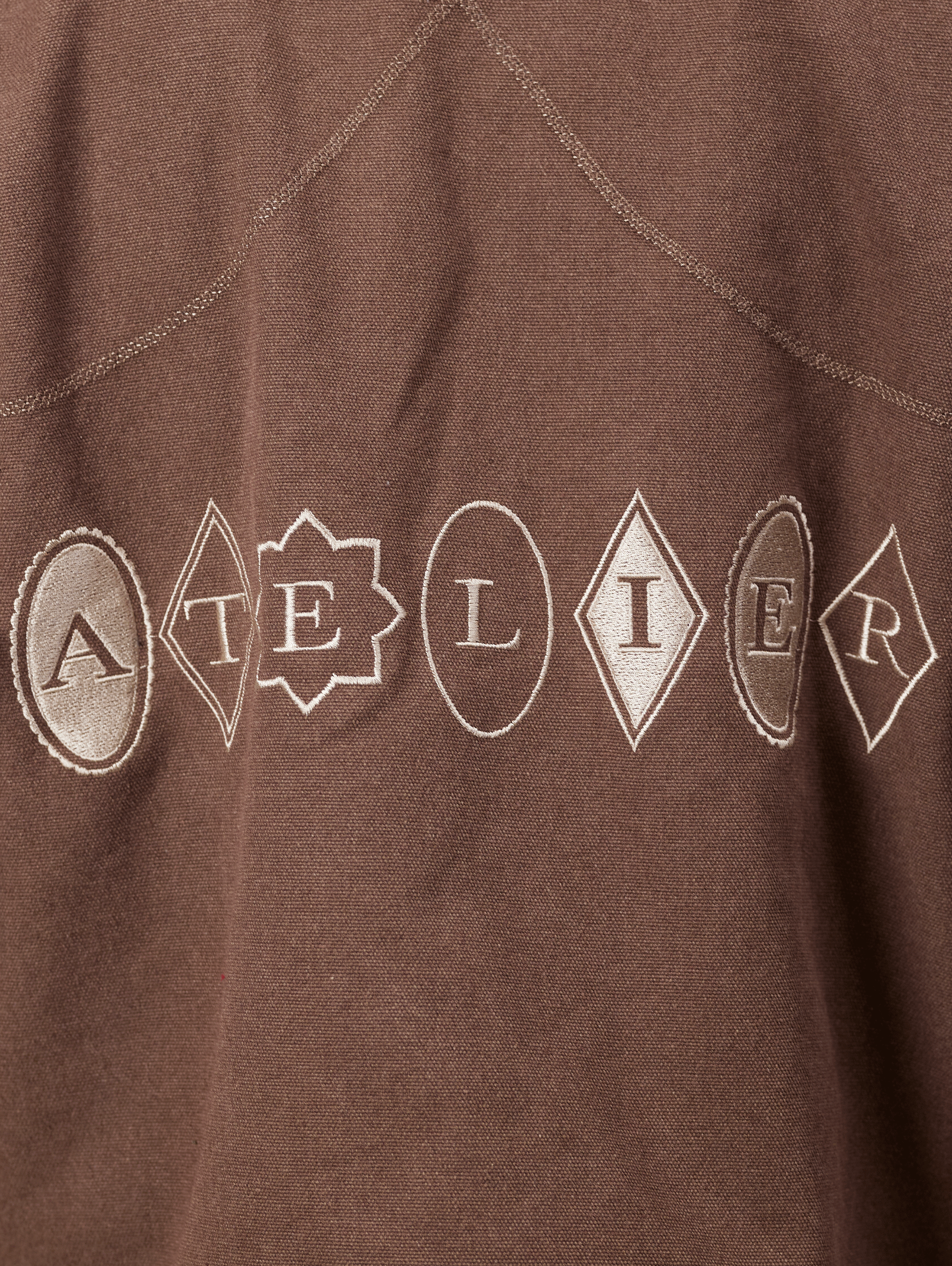 BROWN ZIP-UP JACKET WITH WASHED CANVAS OVERSIZED FIT