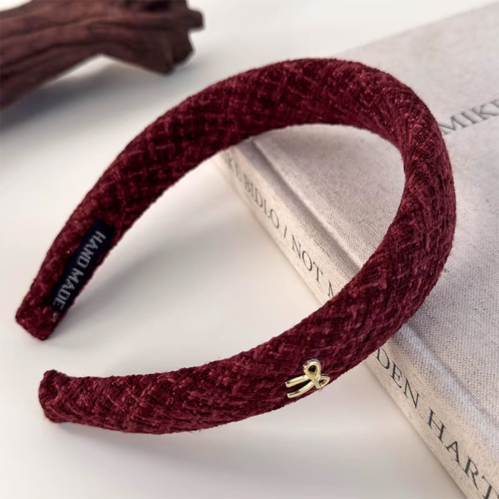 BURGUNDY BOW HEADBAND COQUETTE AESTHETIC BOW
