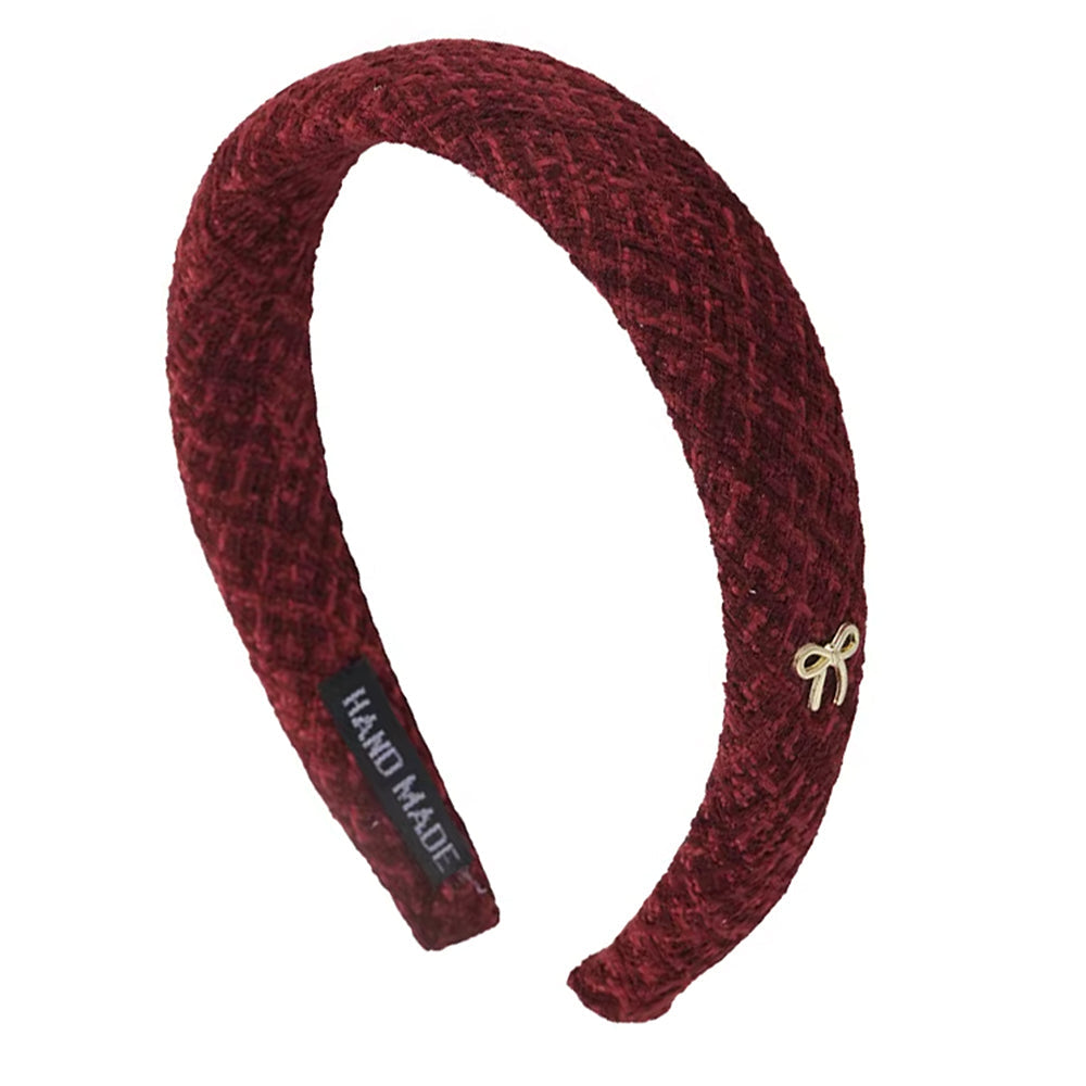 BURGUNDY BOW HEADBAND COQUETTE AESTHETIC BOW
