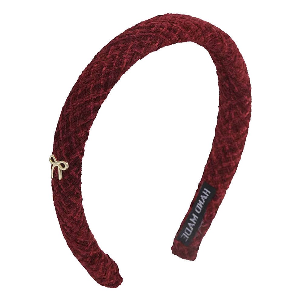 BURGUNDY BOW HEADBAND COQUETTE AESTHETIC BOW