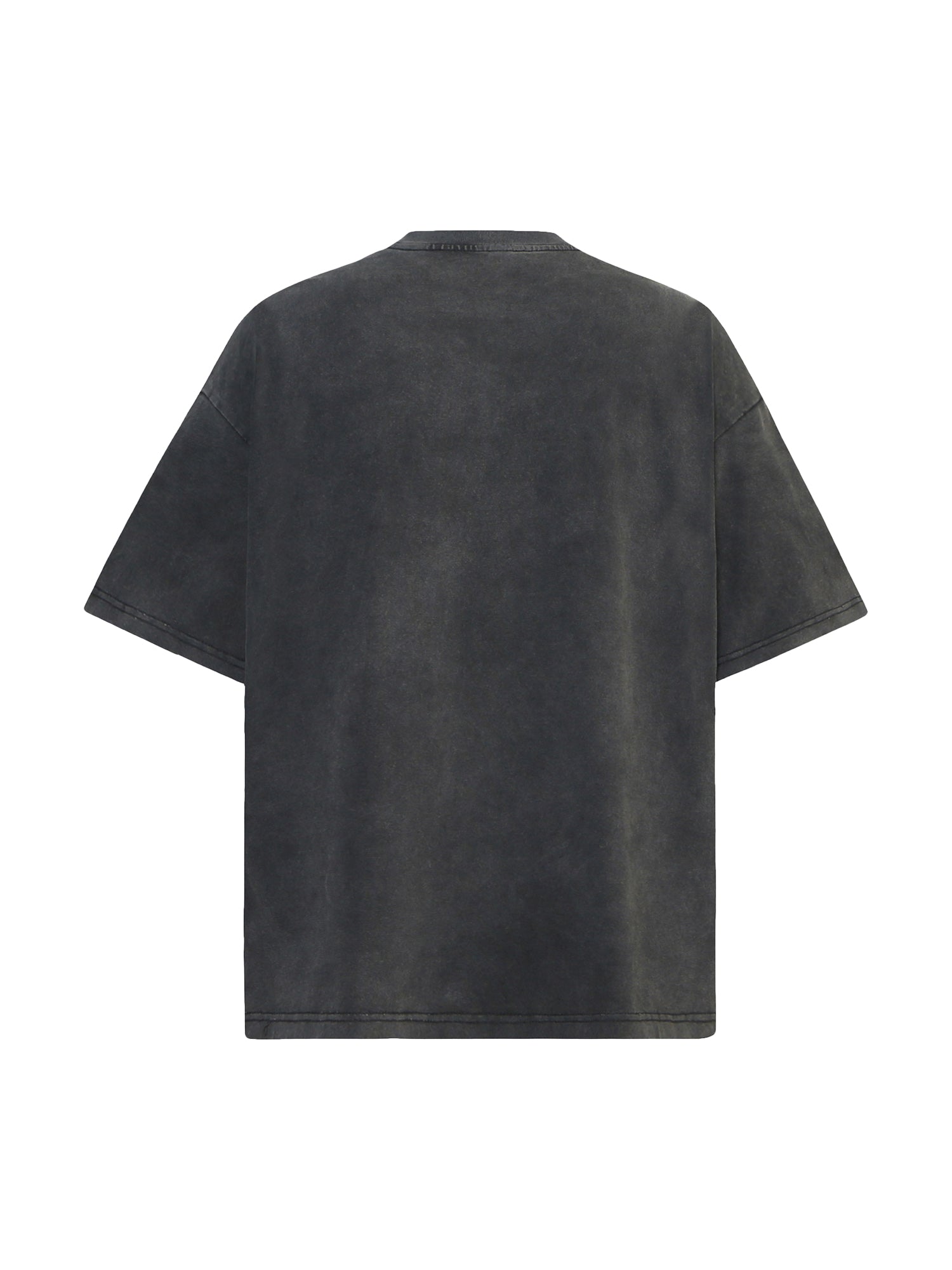 BURNING BUILDING GRAPHIC SHORT SLEEVE T-SHIRT WITH ROUND COLLAR