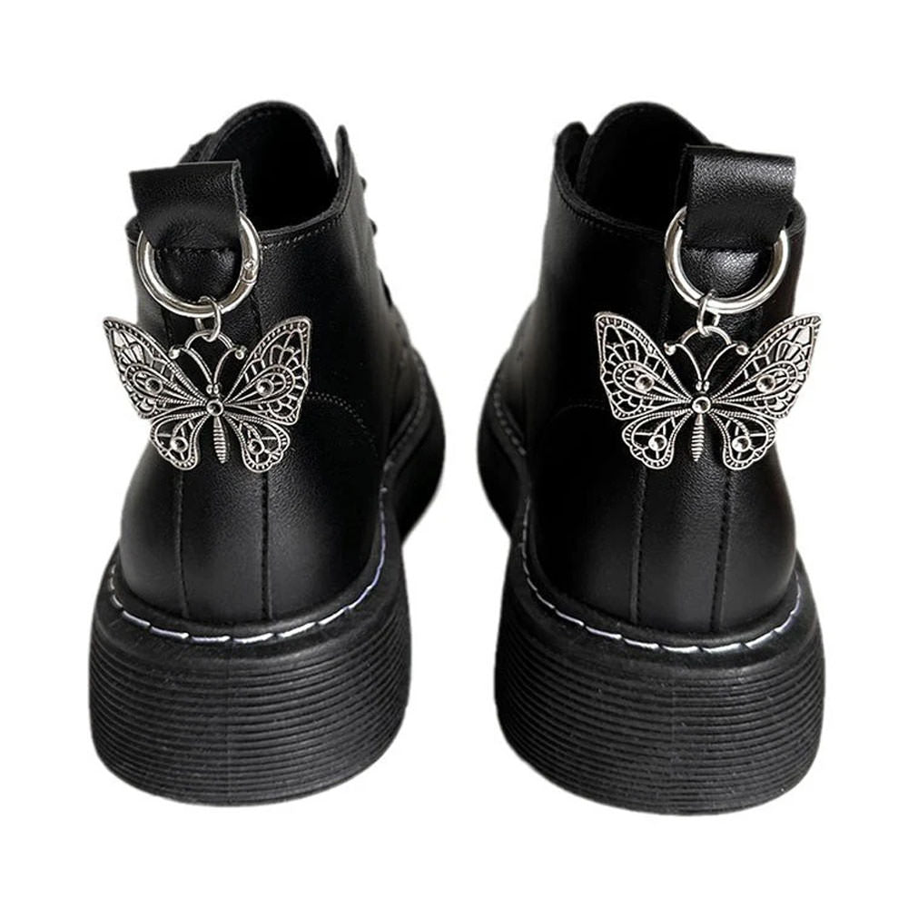 BUTTERFLY BOOTS WITH METAL BUTTERFLY CLIPS