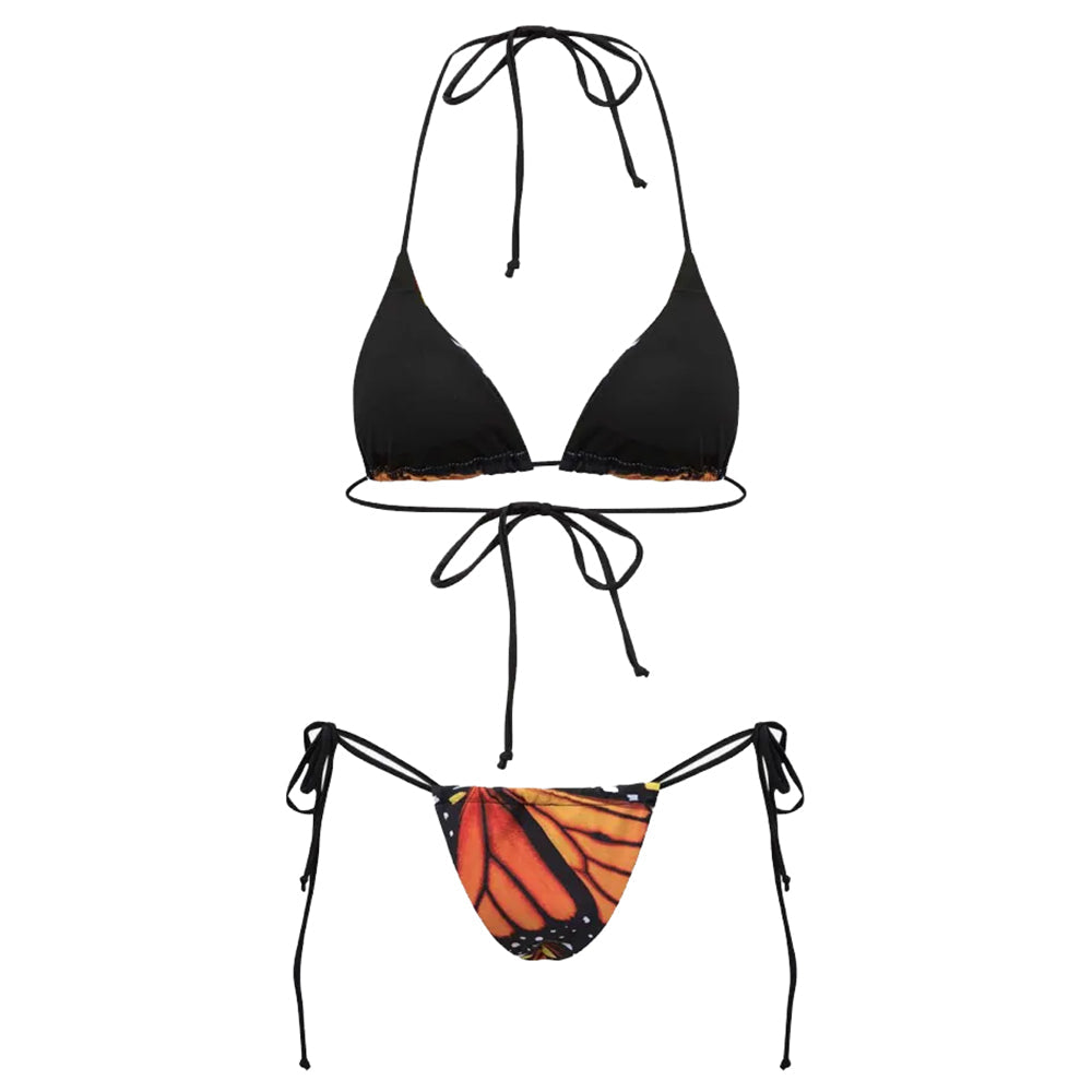 BUTTERFLY PRINT STRING BIKINI SET FOR WOMEN