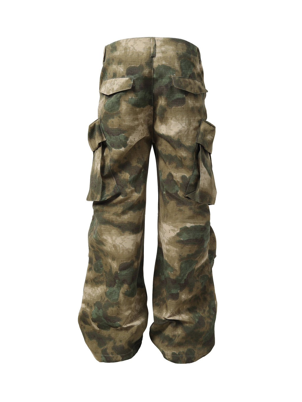 CAMOUFLAGE CARGO PANTS UTILITY WIDE LEG LONG PANTS