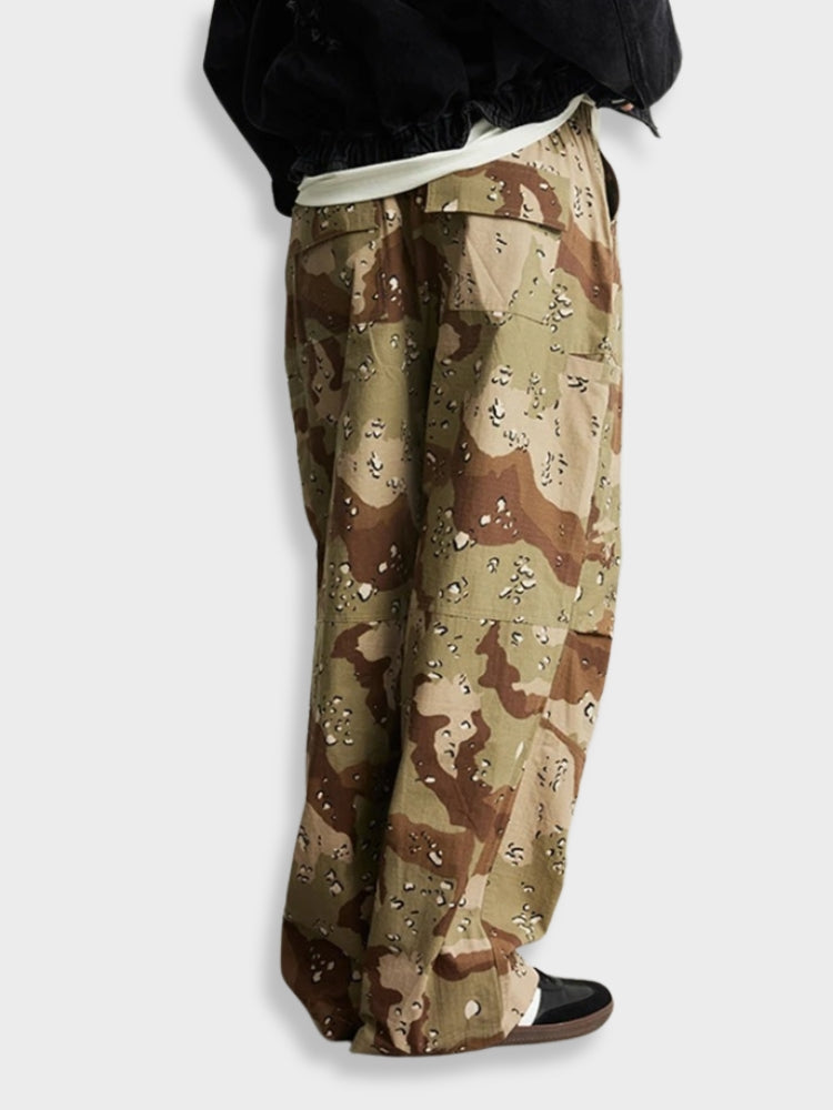 CAMOUFLAGE PRINT CARGO PANTS JOGGERS CAMO