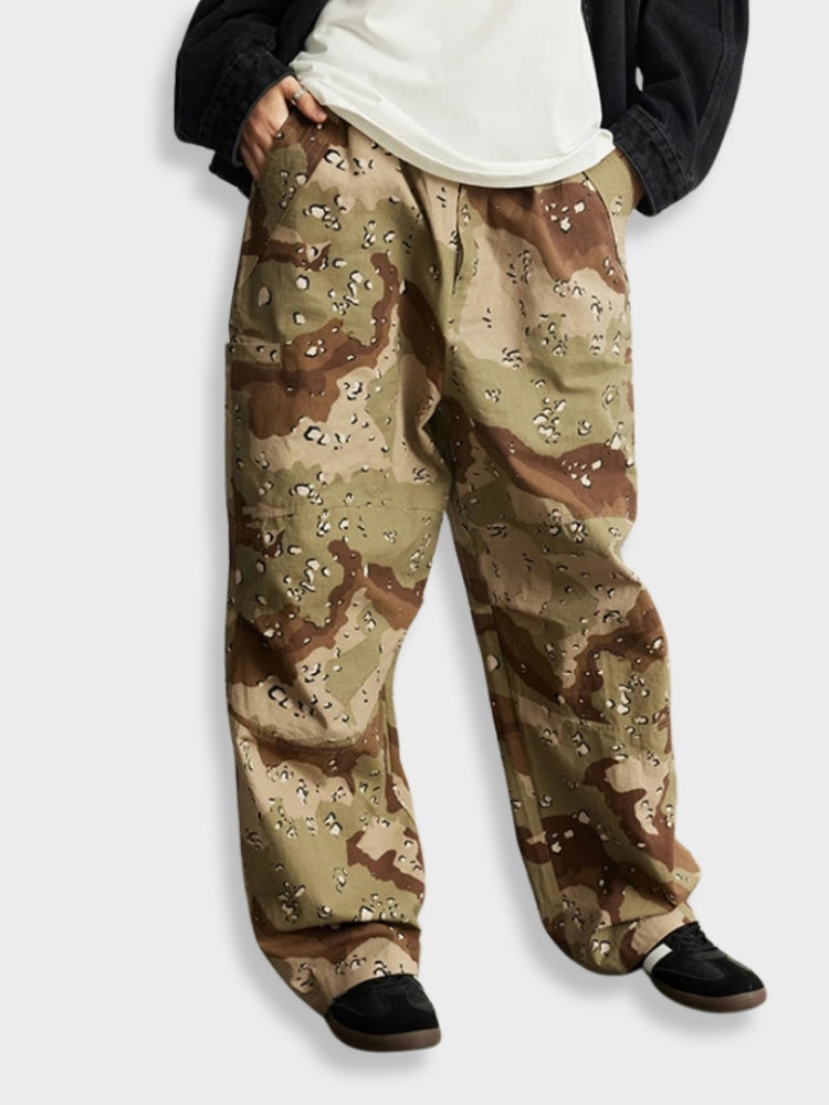 CAMOUFLAGE PRINT CARGO PANTS JOGGERS CAMO