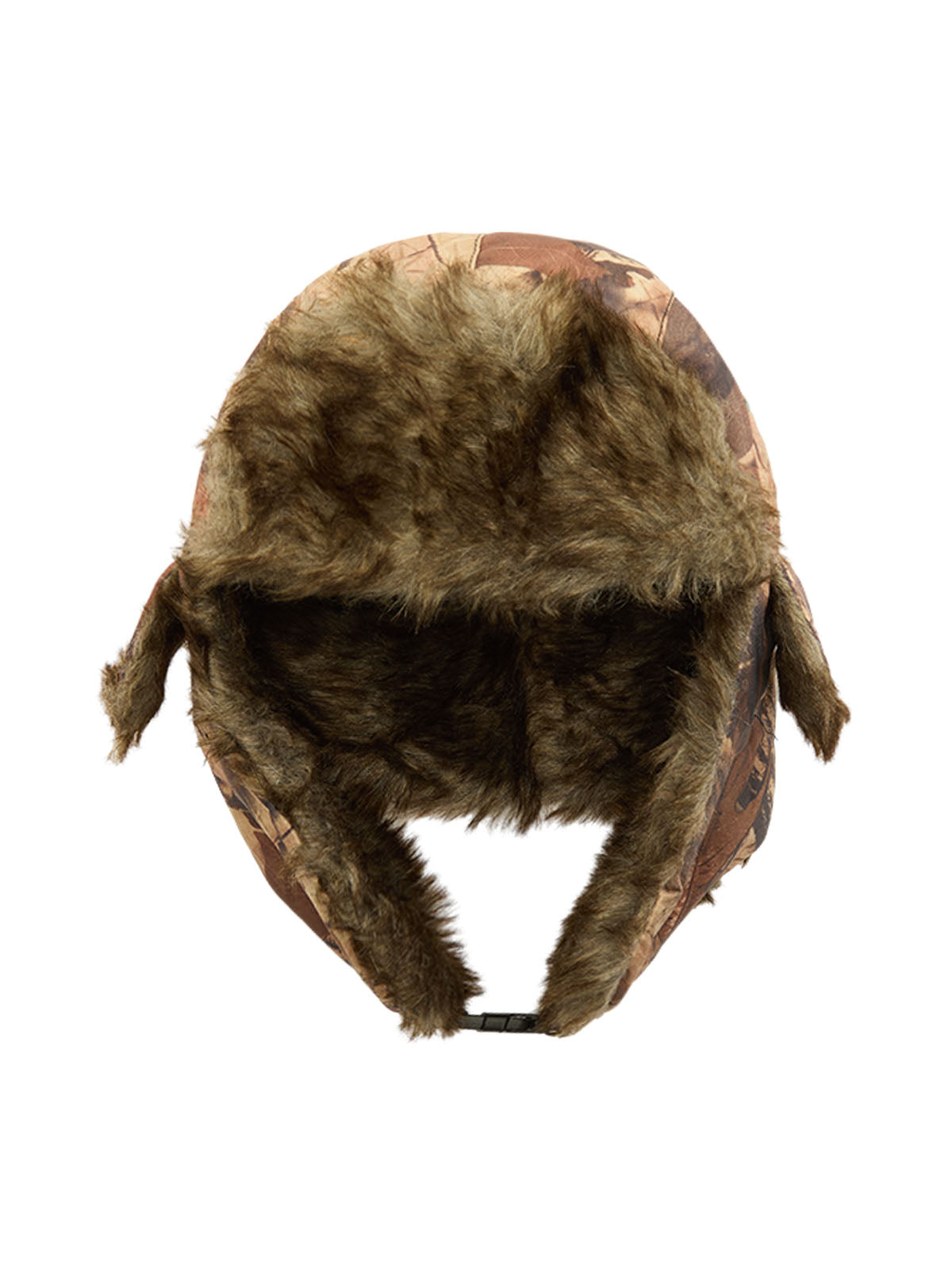CAMOUFLAGE TRAPPER HAT WITH FAUX FUR TRIM HIGH-QUALITY JERSEY MULTI-SEASON