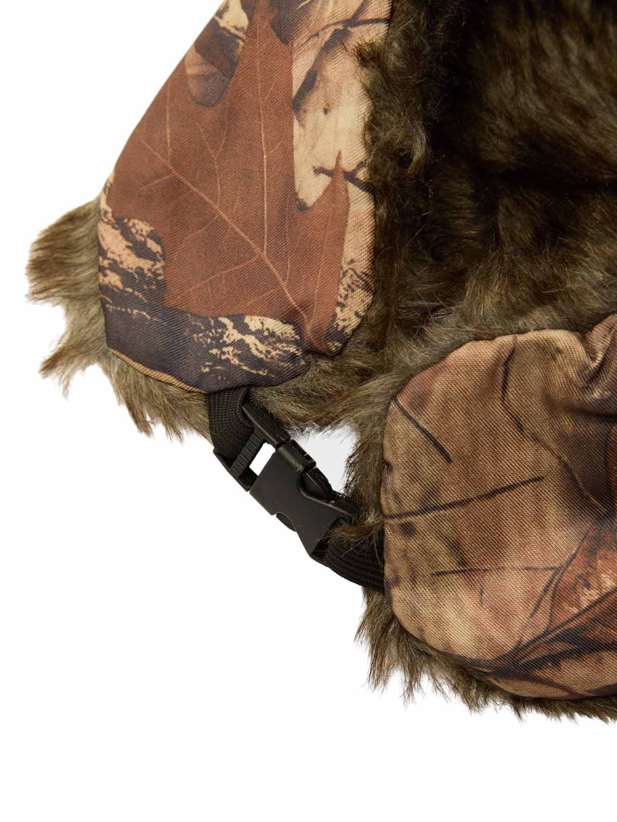 CAMOUFLAGE TRAPPER HAT WITH FAUX FUR TRIM HIGH-QUALITY JERSEY MULTI-SEASON