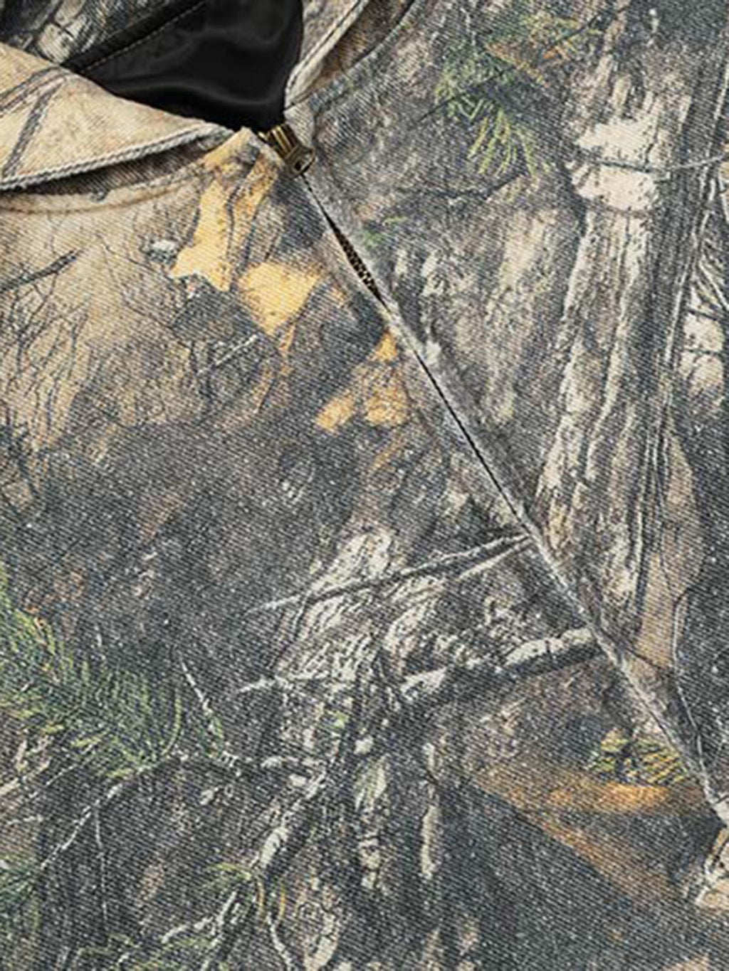 CAMOUFLAGE ZIP-UP HOODED TERRY CLOTH JACKET WITH LONG SLEEVES