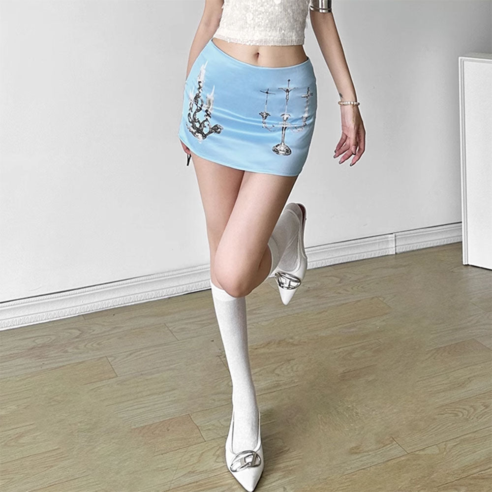 CANDELABRA PRINT MINI SKIRT CINDERELLA MINI SKIRT