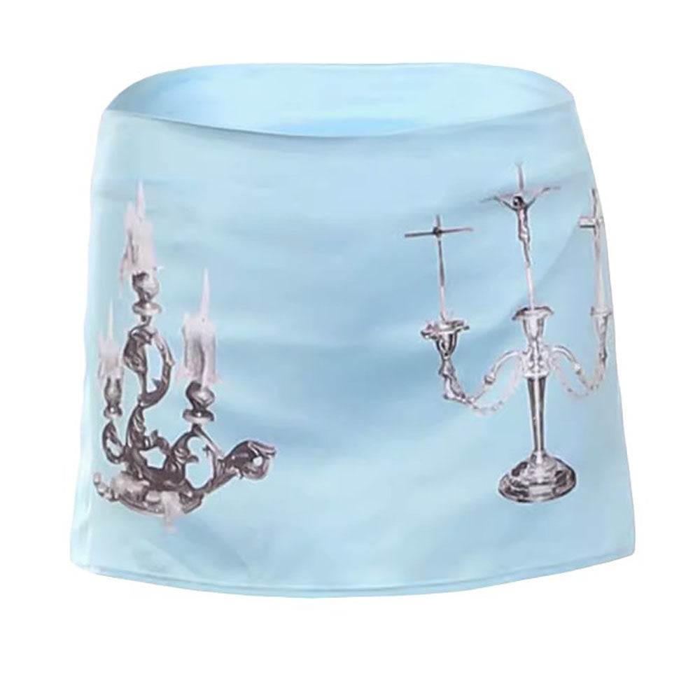 CANDELABRA PRINT MINI SKIRT CINDERELLA MINI SKIRT