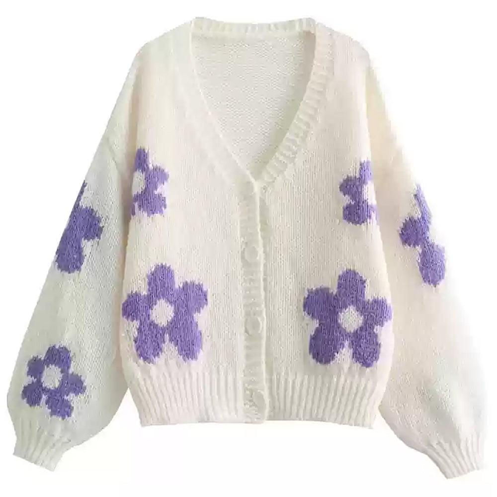 CARDIGAN BLOSSOM BLOOM OVERSIZED KNIT
