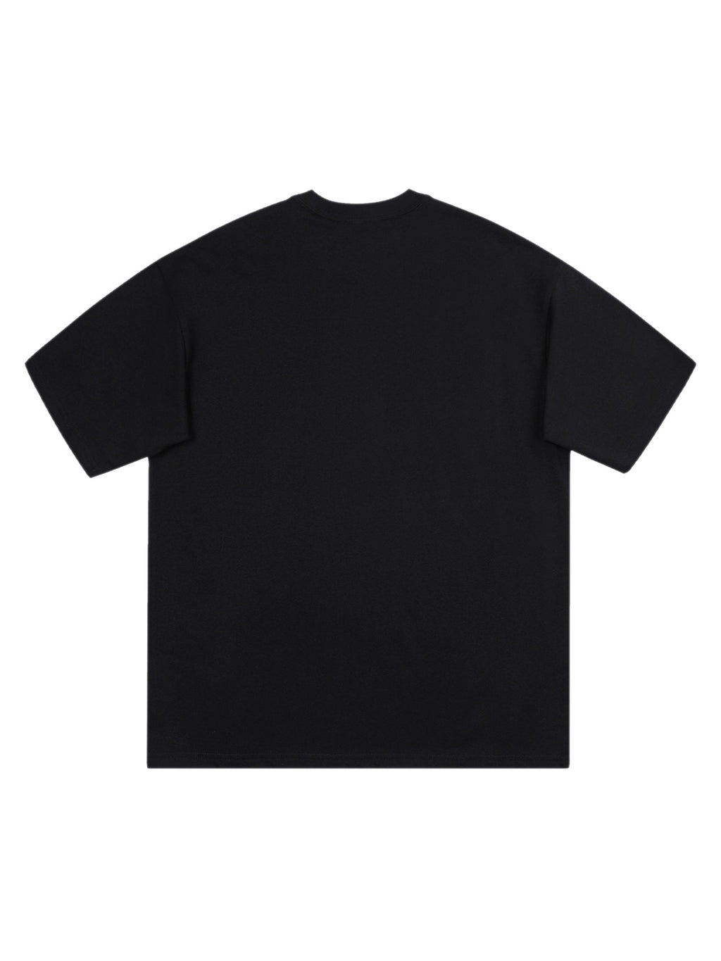 CASUAL SHORT SLEEVE BLACK T-SHIRT WITH HEART GRAPHIC