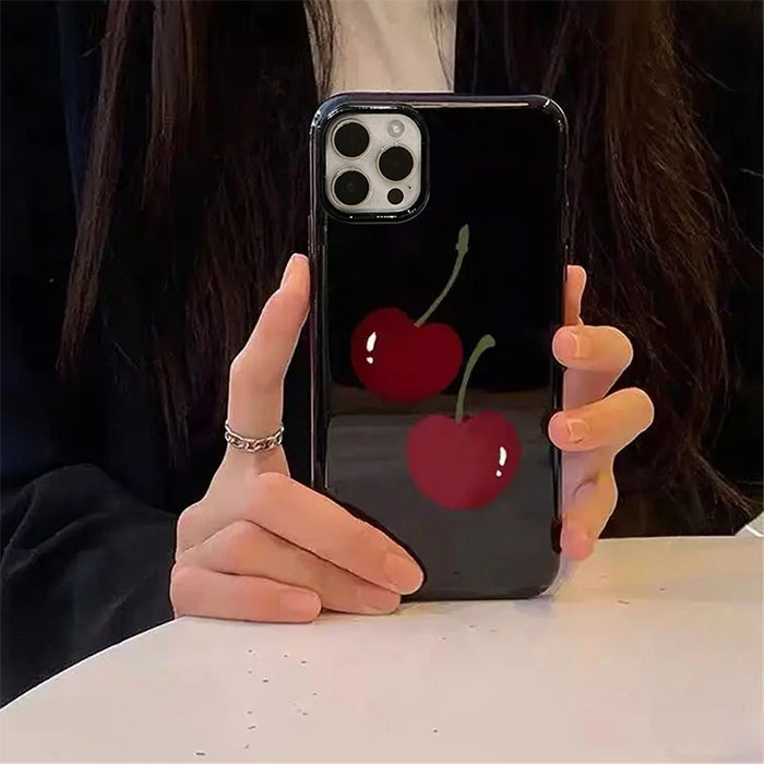 CHERRY BLACK IPHONE CASE FOR BLACK IPHONE MODELS