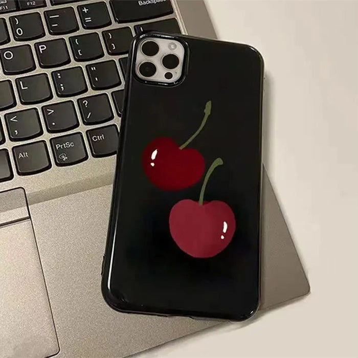 CHERRY BLACK IPHONE CASE FOR BLACK IPHONE MODELS