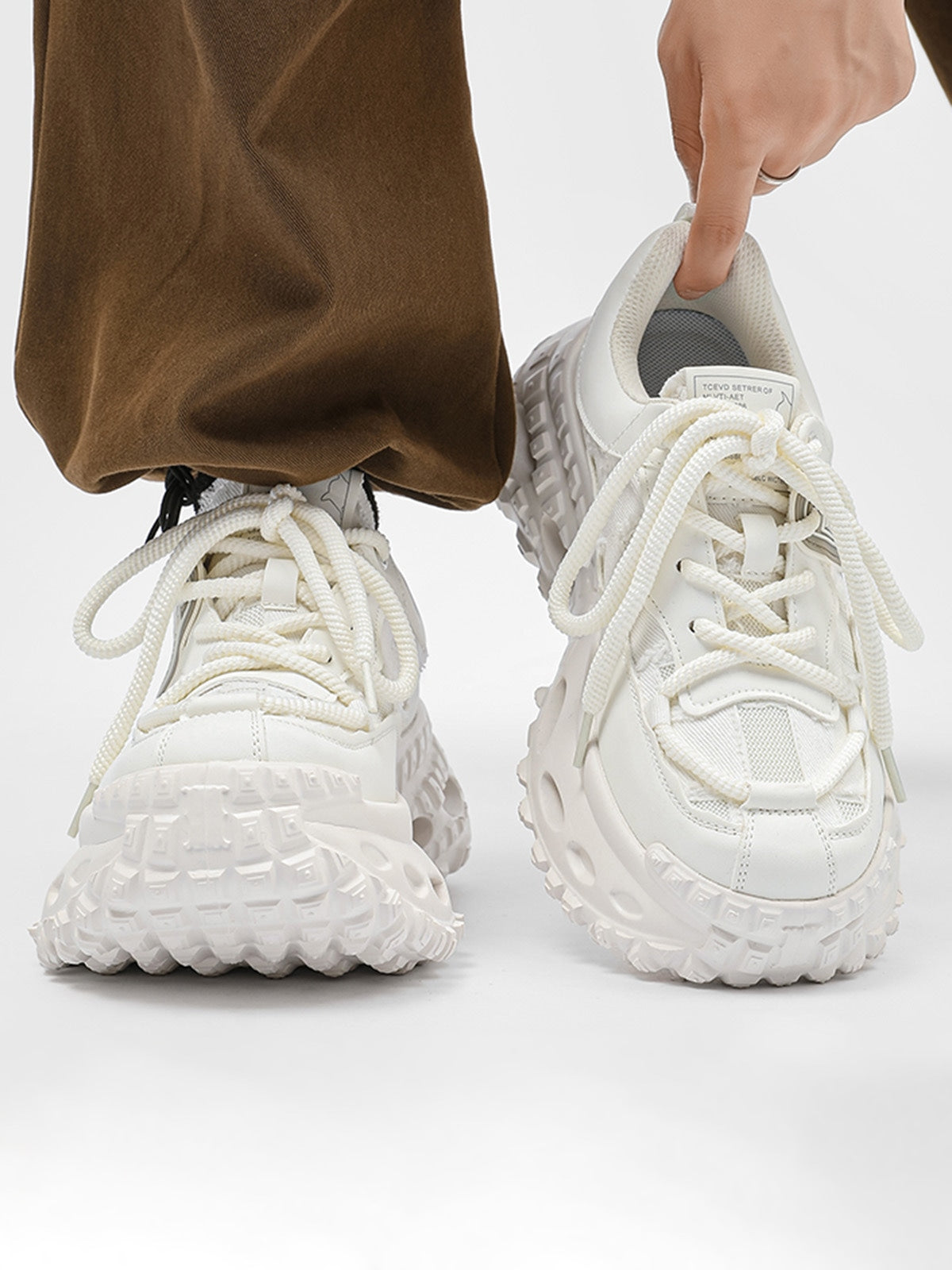 CHUNKY SNEAKERS BLACK AND SILVER PLATFORM WITH HIDDEN HEEL