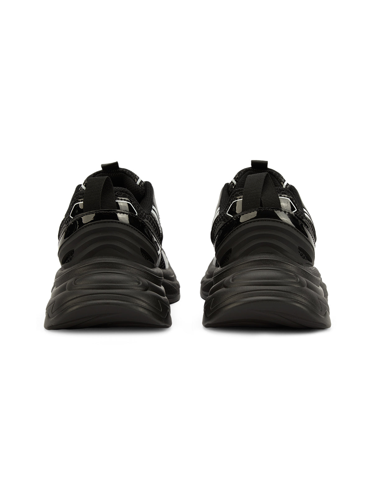 CHUNKY SNEAKERS BLACK MEN'S BREATHABLE MESH SHOES