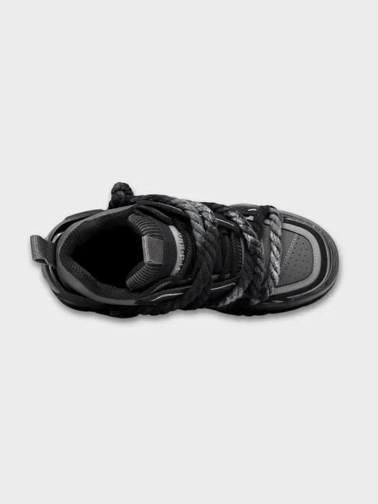 CHUNKY SNEAKERS - GRAY AND BLACK BASKETS NOIRES WROPED