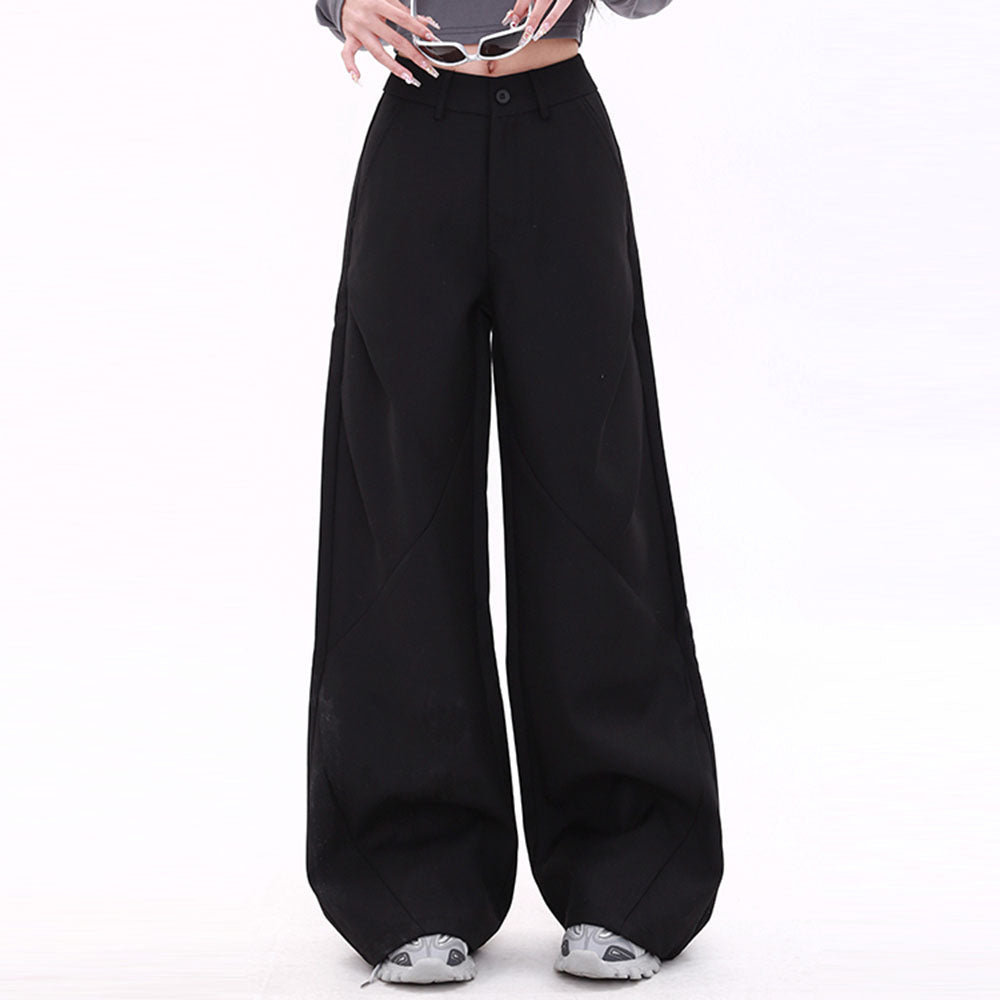 CLASSIC BLACK HIGH-WAIST WIDE-LEG PANTS