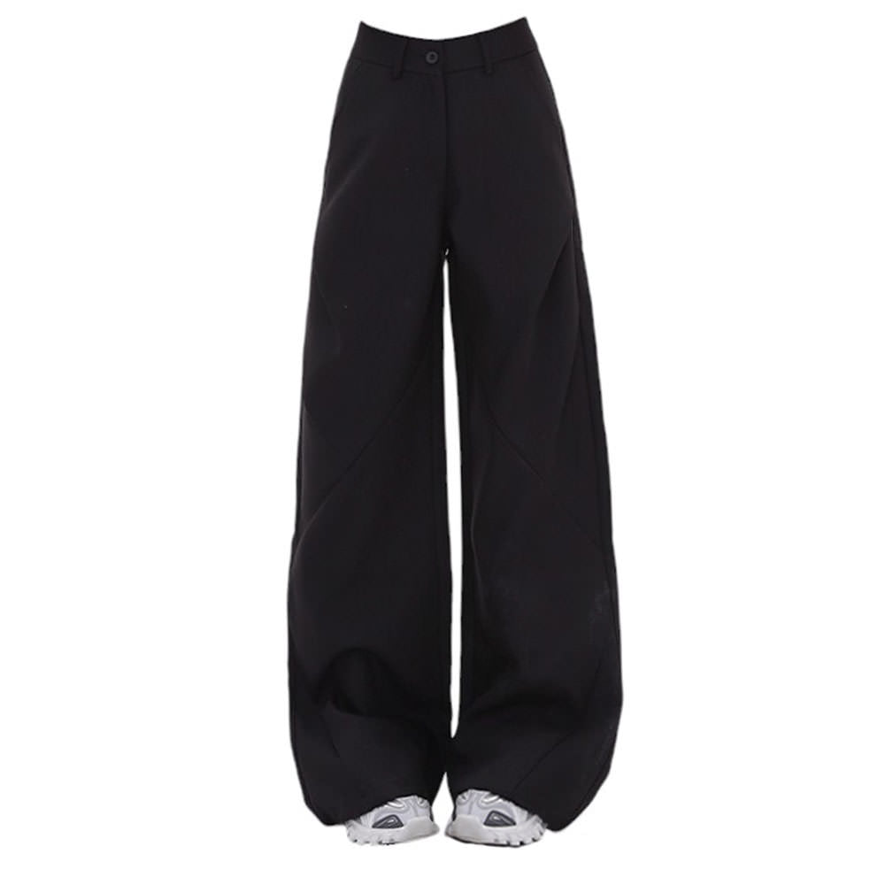 CLASSIC BLACK HIGH-WAIST WIDE-LEG PANTS
