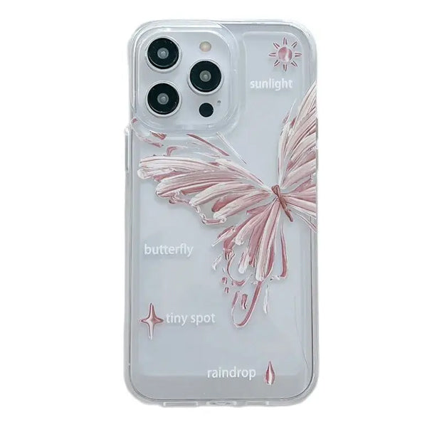 CLEAR BUTTERFLY IPHONE CASE WITH AESTHETIC BUTTERFLY DESIGN