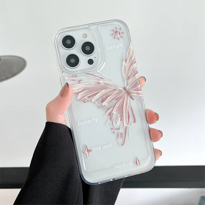 CLEAR BUTTERFLY IPHONE CASE WITH AESTHETIC BUTTERFLY DESIGN
