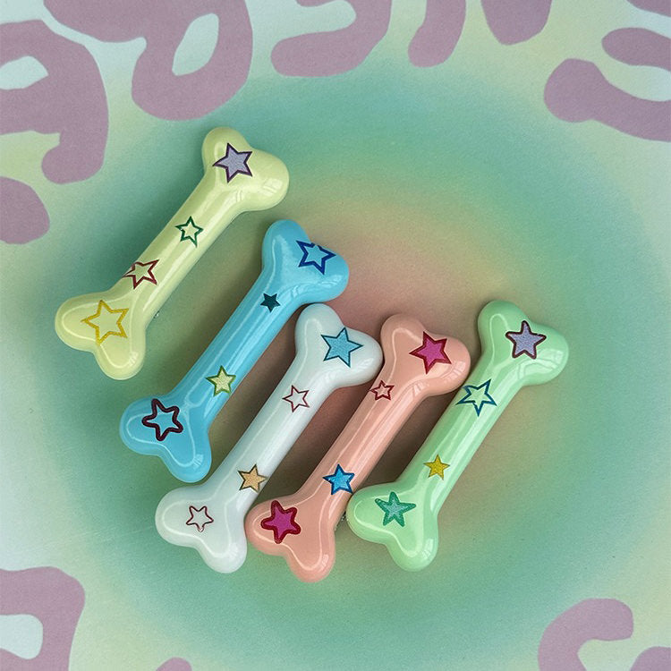 COLORFUL DOG BONE TOYS WITH STAR DESIGNS FOR Y2K STYLE BONE HAIR ACCESSORIES