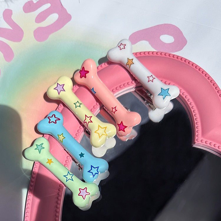 COLORFUL DOG BONE TOYS WITH STAR DESIGNS FOR Y2K STYLE BONE HAIR ACCESSORIES