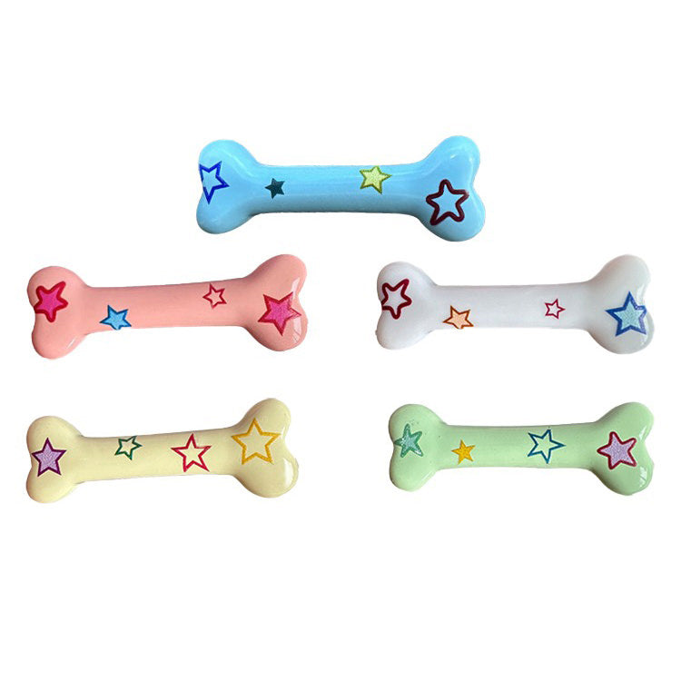 COLORFUL DOG BONE TOYS WITH STAR DESIGNS FOR Y2K STYLE BONE HAIR ACCESSORIES