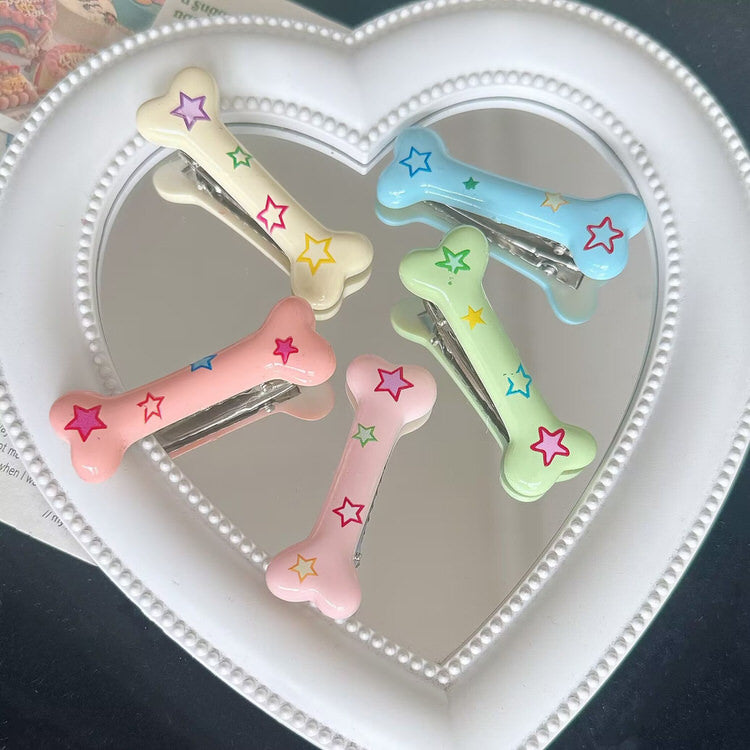 COLORFUL DOG BONE TOYS WITH STAR DESIGNS FOR Y2K STYLE BONE HAIR ACCESSORIES