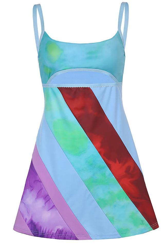 COLORFUL PATTERNED MINI DRESS FOR A Y2K-INSPIRED LOOK