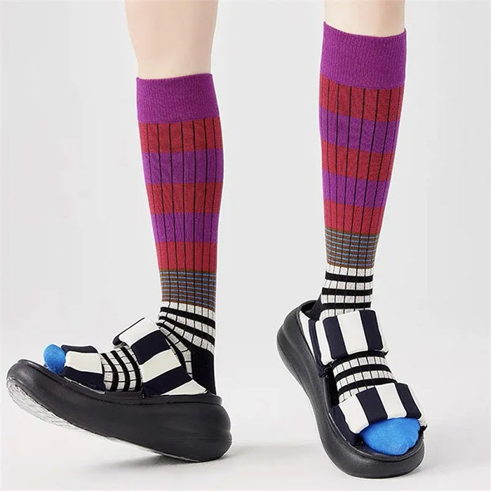 COLORFUL STRIPED SOCKS PAIR FOR ADULTS