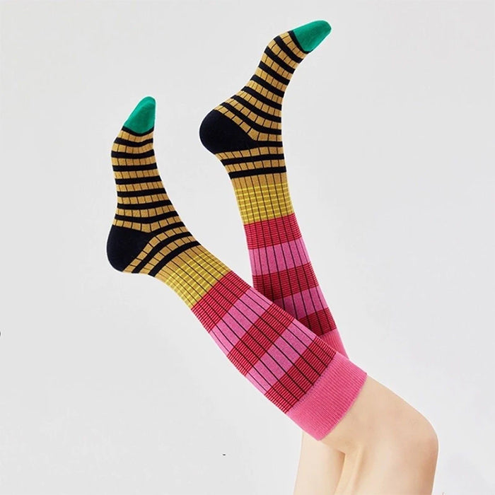 COLORFUL STRIPED SOCKS PAIR FOR ADULTS
