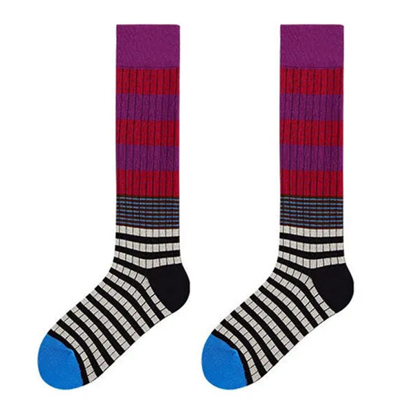 COLORFUL STRIPED SOCKS PAIR FOR ADULTS
