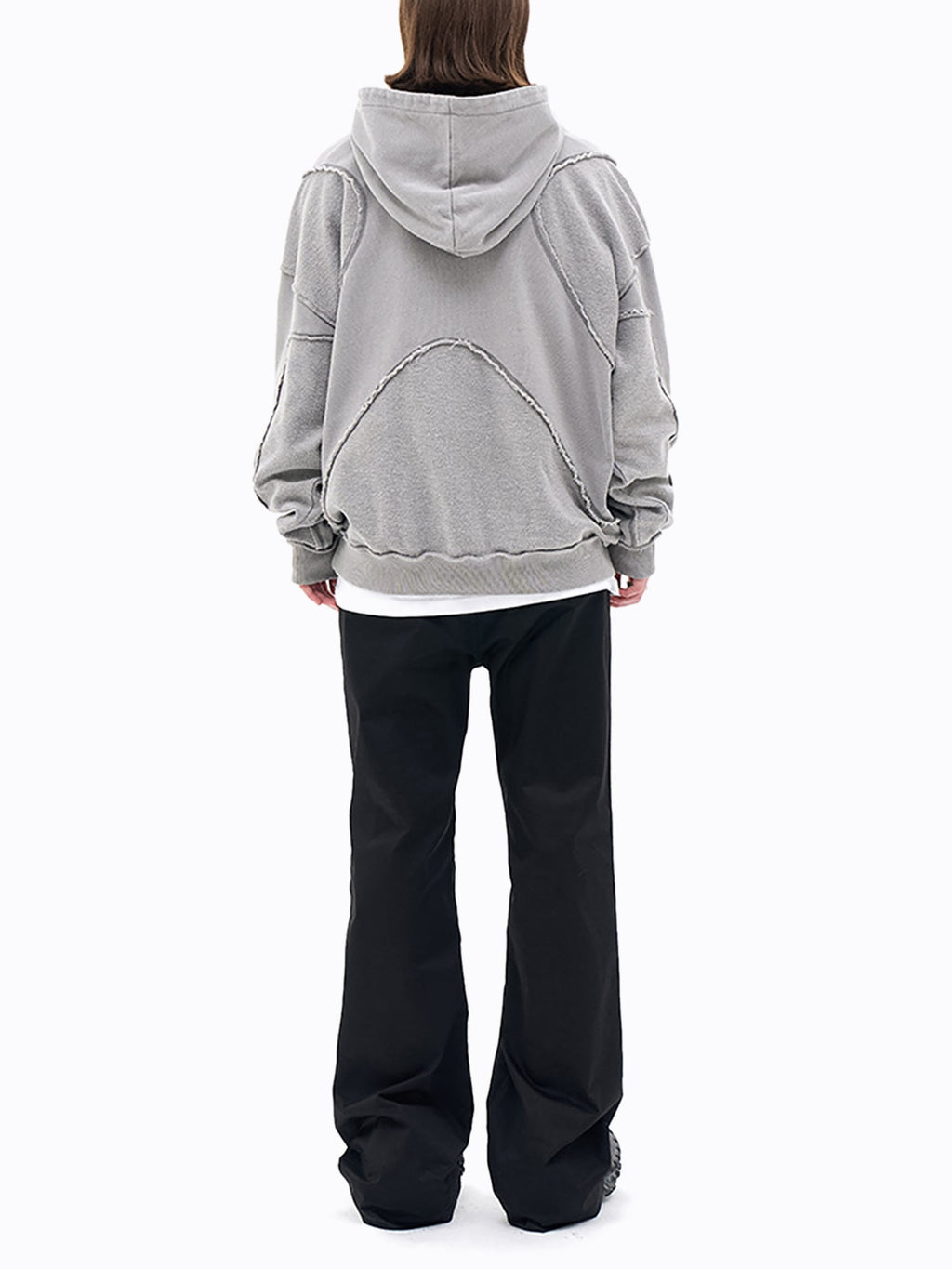 HOODED SWEATSHIRT WITH UNIQUE PANELING - COOL HOODED TERRY CLOTH