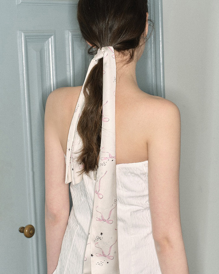 COQUETTE SCARF: BOW PRINT SCARF