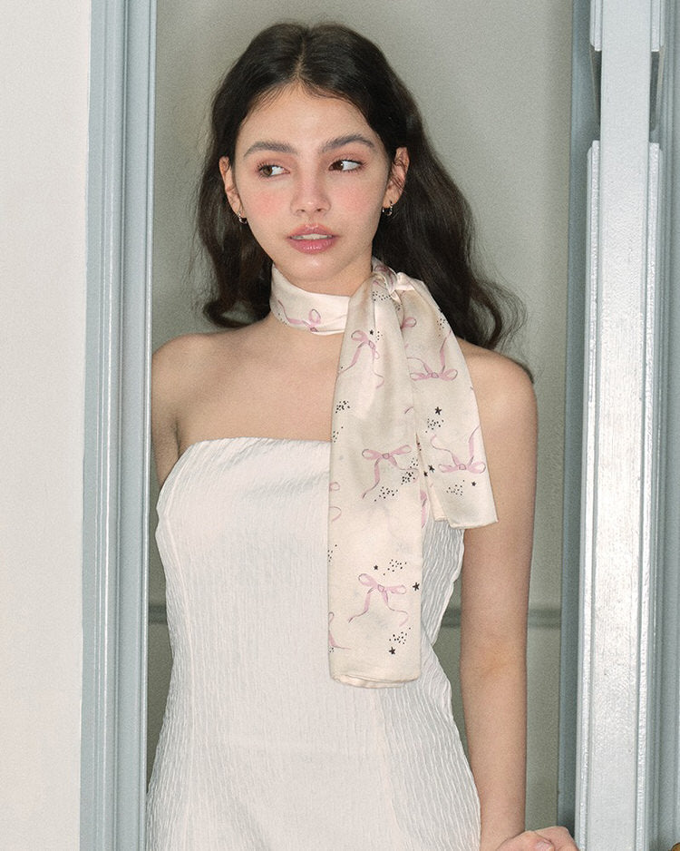 COQUETTE SCARF: BOW PRINT SCARF