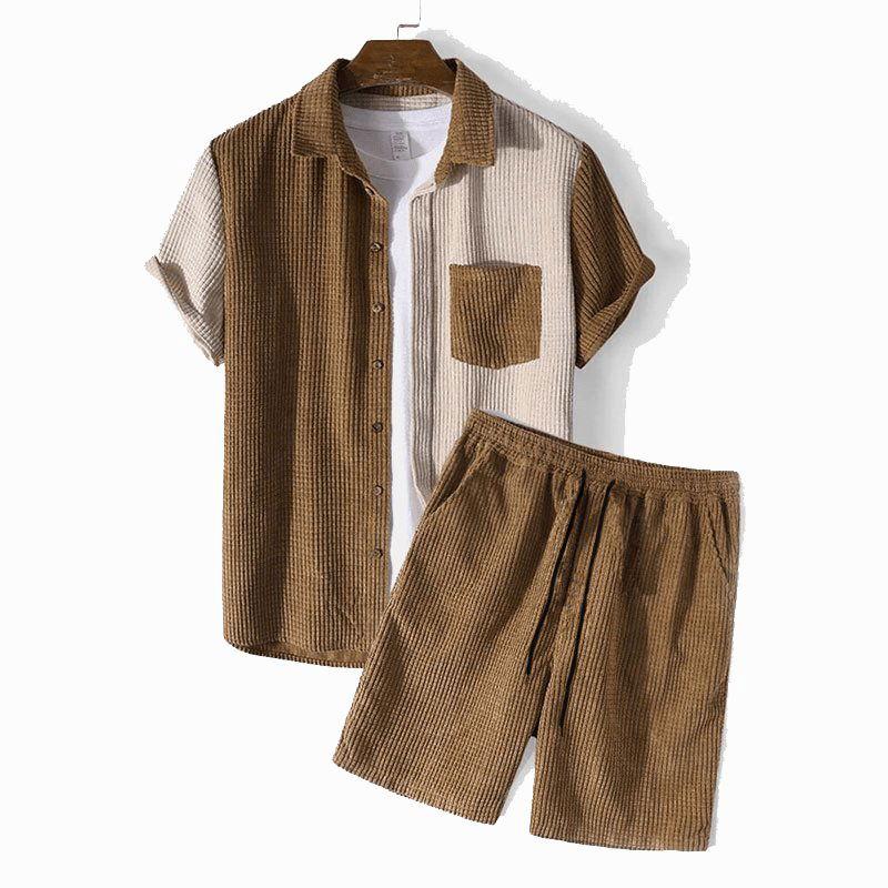 CORDUROY SHIRT AND SHORTS SET - DURABLE SIZE SET