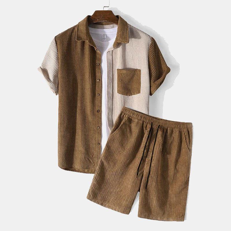 CORDUROY SHIRT AND SHORTS SET - DURABLE SIZE SET