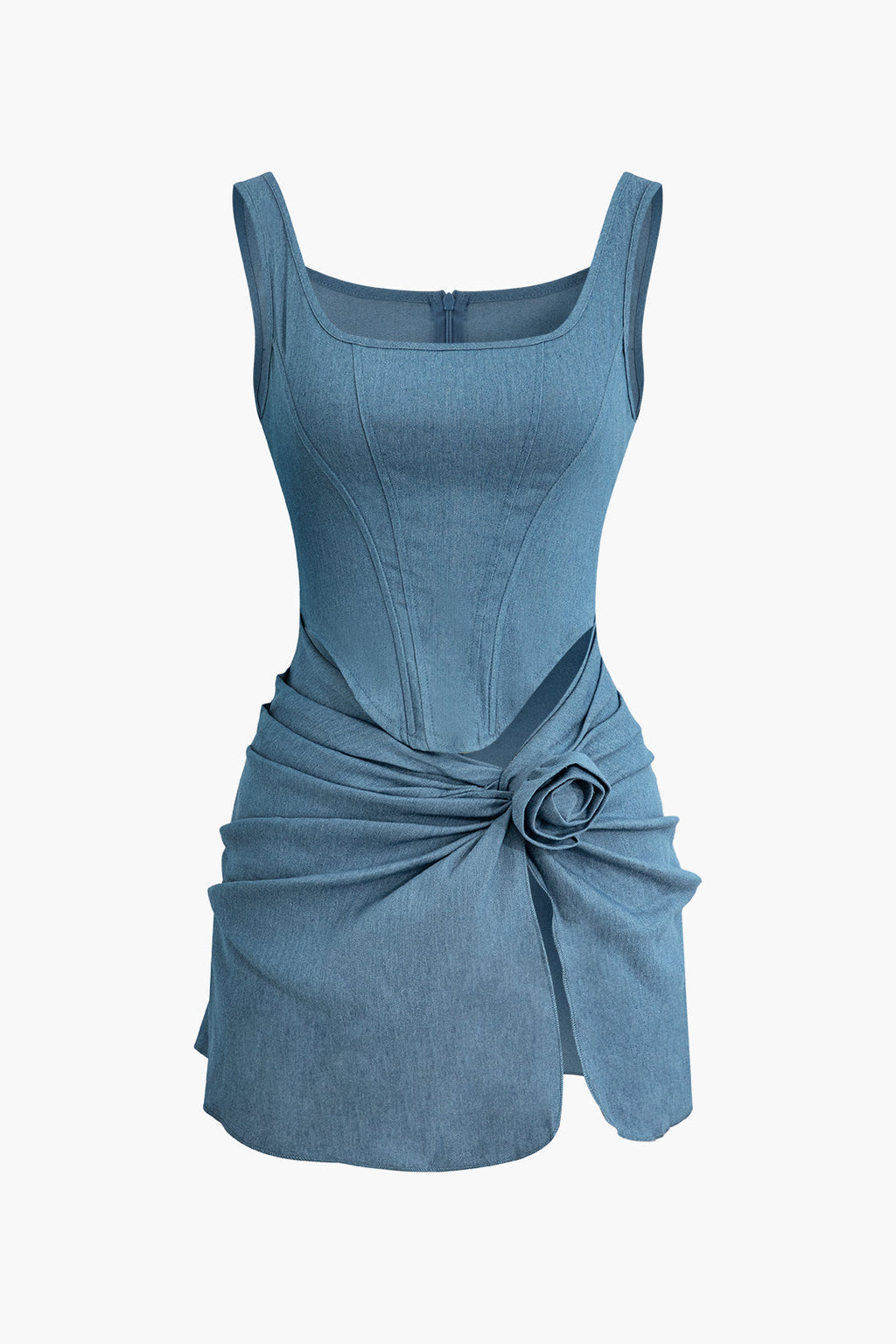 CORSET-STYLE MINI DRESS FOR SPECIAL OCCASIONS IN BLUE