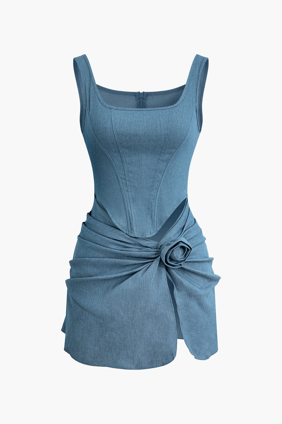 CORSET-STYLE MINI DRESS FOR SPECIAL OCCASIONS IN BLUE