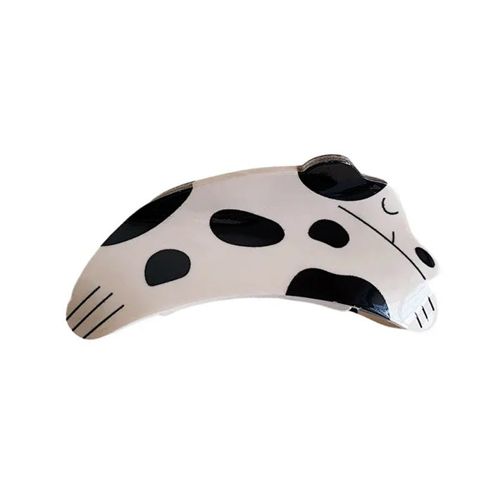 COW-PATTERNED HAIR CLAW CLIP FOR SLEEPING DOG HAIR STYLING