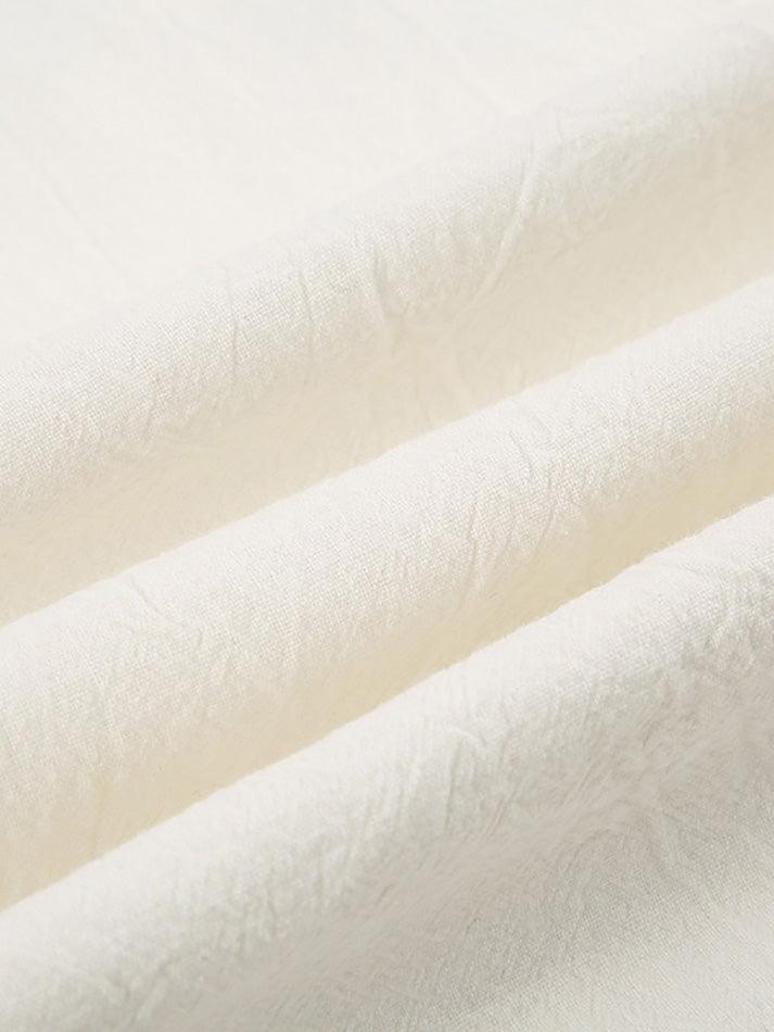 CREAM DRAWSTRING PANTS WITH SOFT STRETCH FABRIC FOR LOOSE FIT