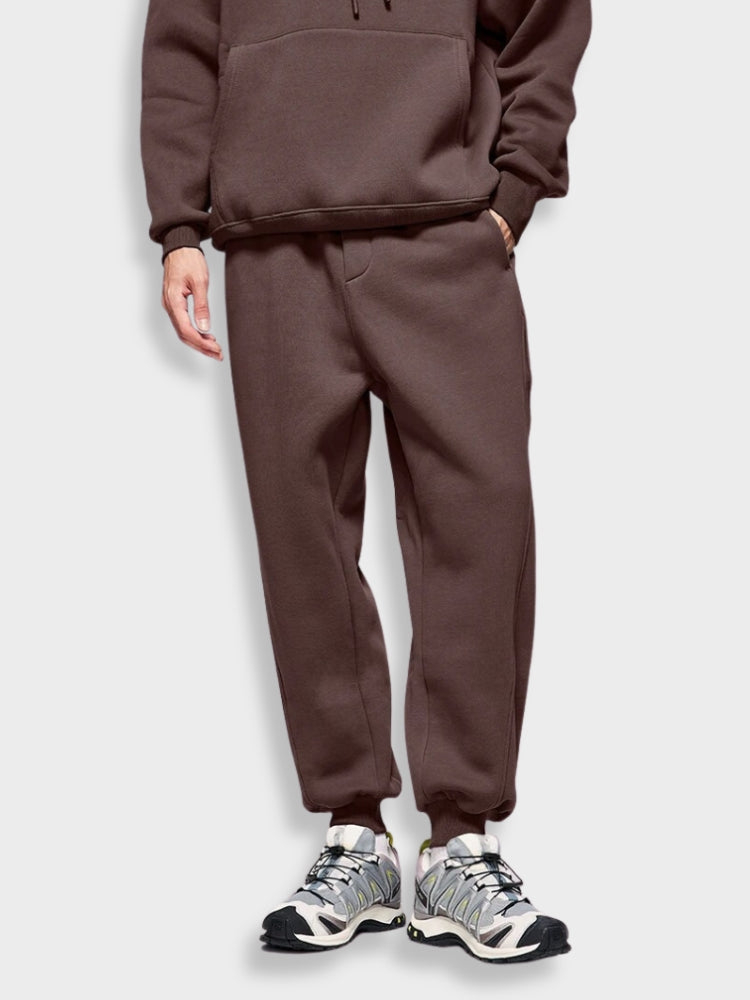 CREAM DRAWSTRING SWEATPANTS FLEECE JOGGERS FOR ULTIMATE COMFORT