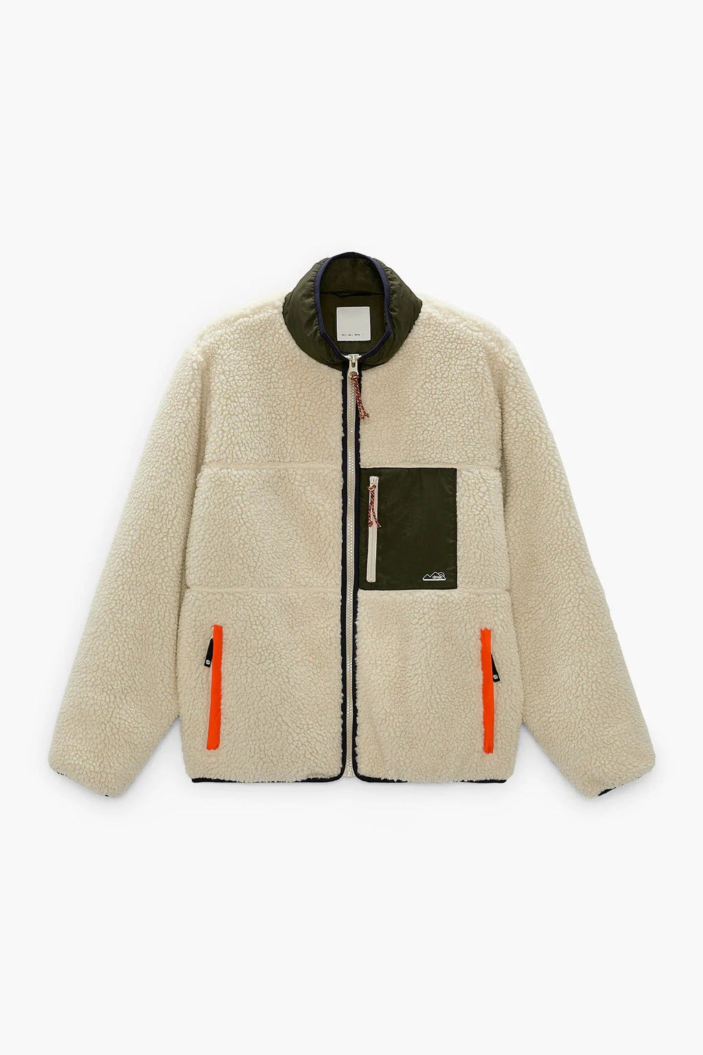 CREAM FLEECE JACKET WITH LIGHTWEIGHT ADJUSTABLE FIT