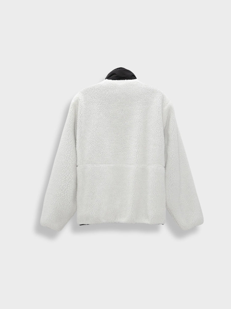 CREAM FLEECE JACKET WITH LIGHTWEIGHT ADJUSTABLE FIT