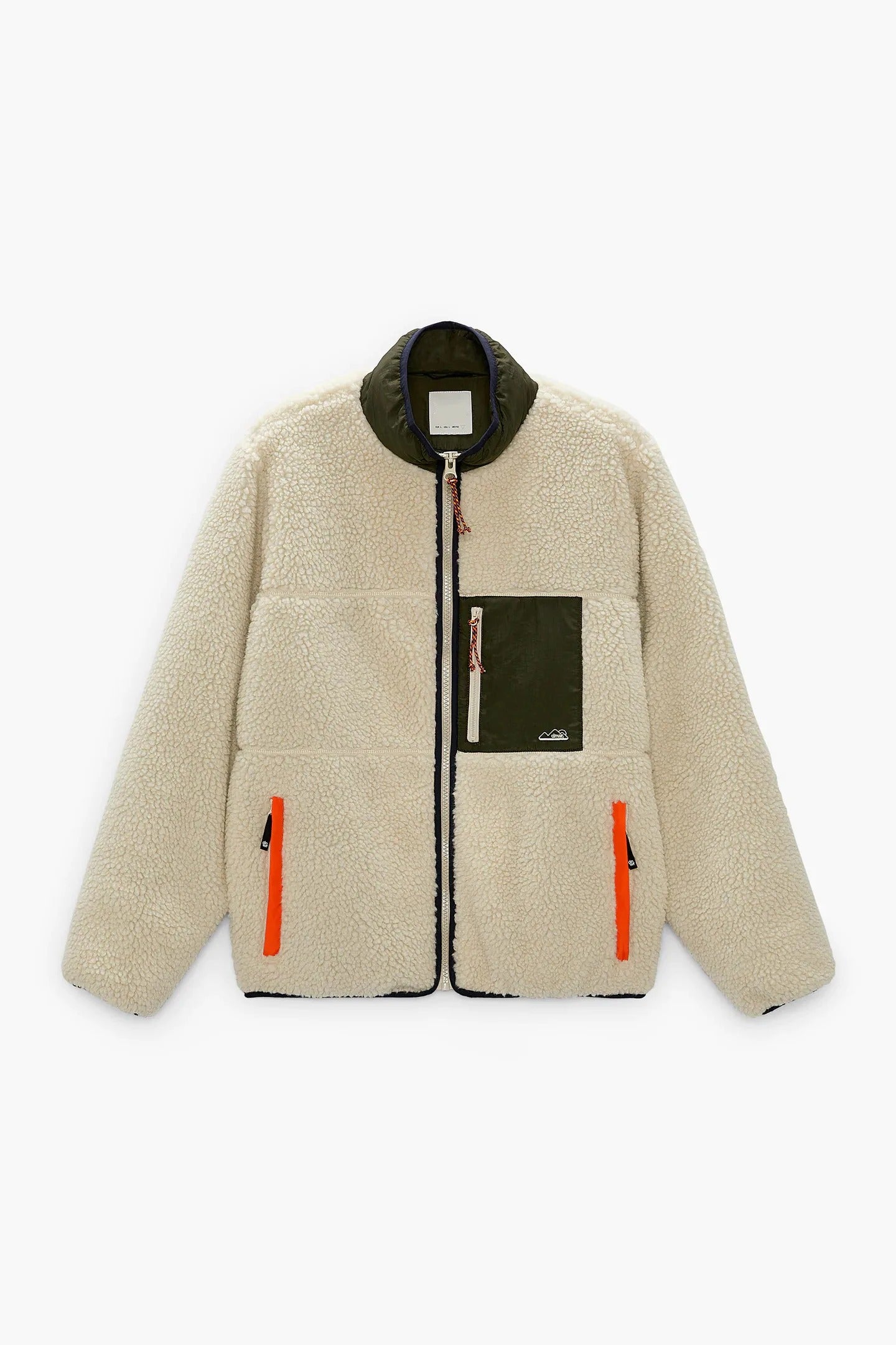 CREAM FLEECE JACKET WITH LIGHTWEIGHT ADJUSTABLE FIT