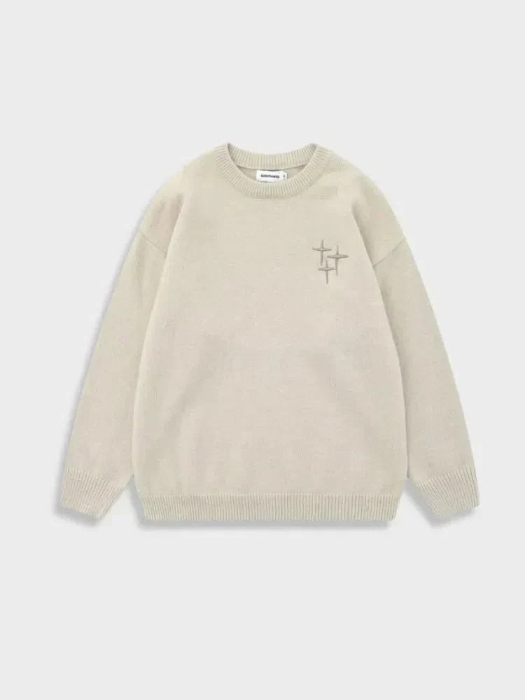 CREAM KNIT SWEATER WITH GOTHIC LETTERING - MENS SIZING RECOMMENDATION
